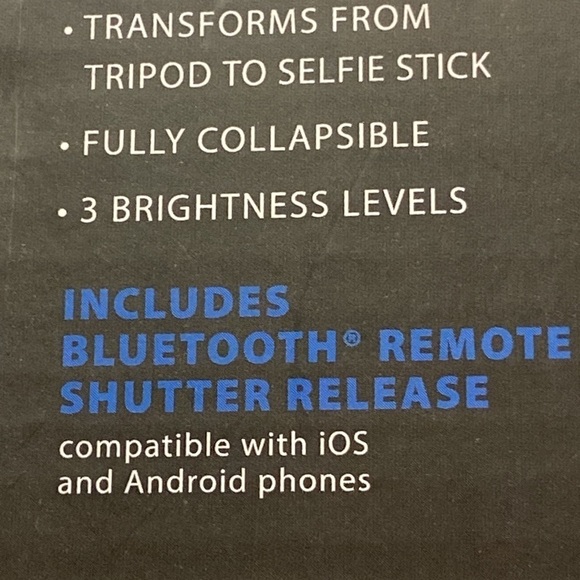 Brookstone 2-in-1 Wireless Selfie Ring Light Kit New, Unused - Picture 8 of 9